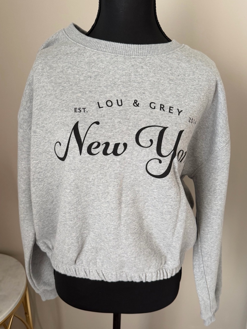 EGO Gray Crewneck Sweatshirt with Black Script